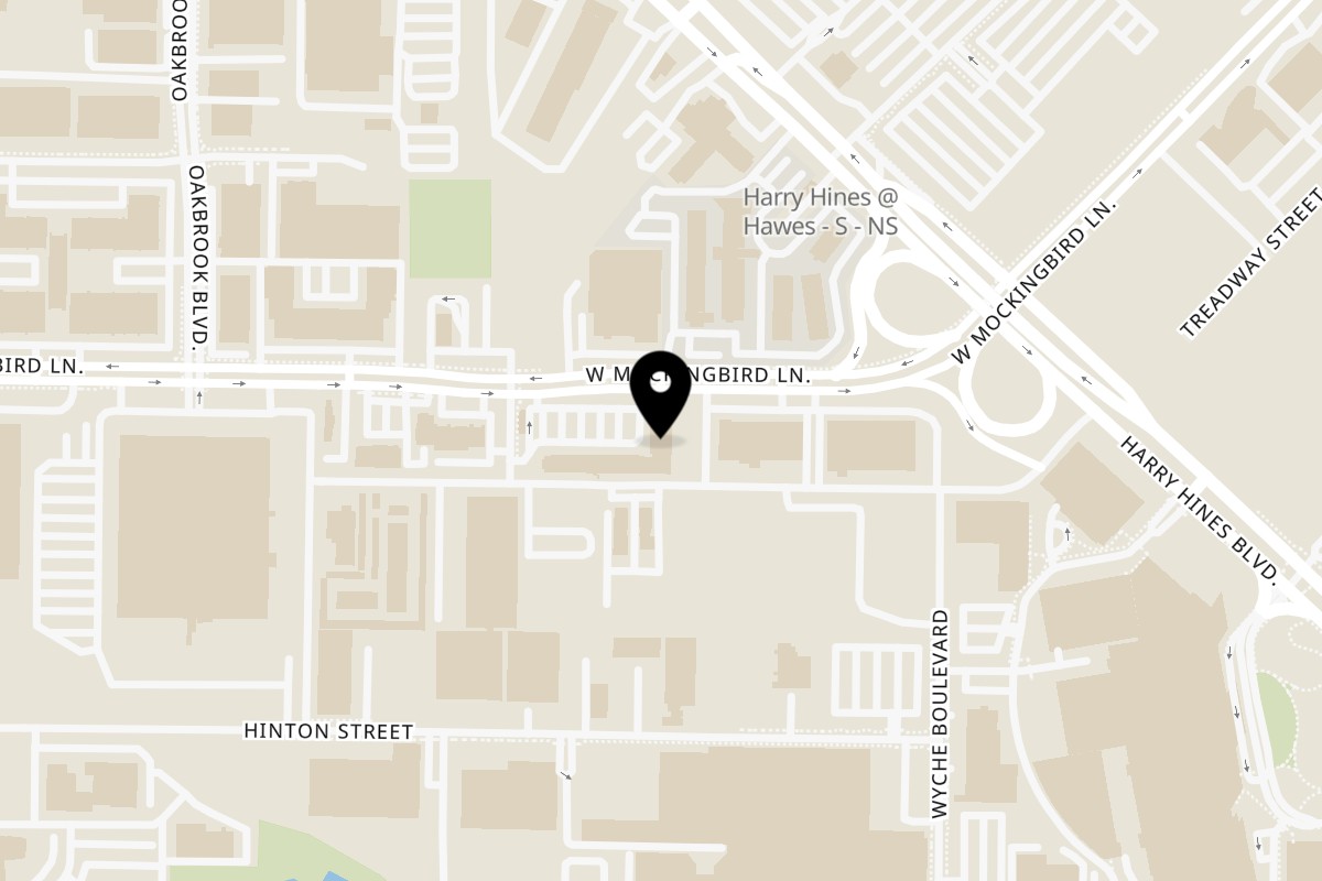 Map showing the location of Ho Mei Express Chinese Kitchen on 1820 W Mockingbird Ln #9 in Dallas